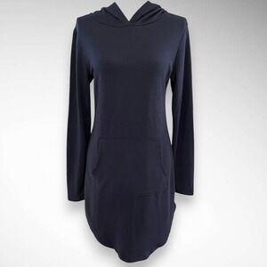 ACTIVE USA‎ Navy Long Sleeve Tunic Sweatshirt Hoodie Dress Medium | EUC